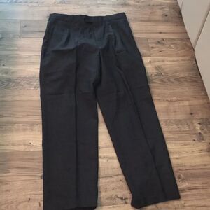 Deansgate Gray wool pleated cuff dress business working man pants 34